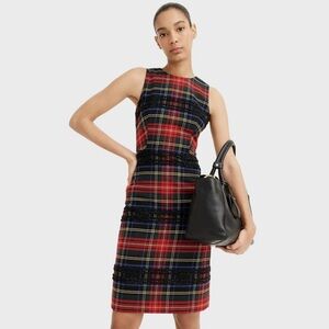 J. Crew Tartan Plaid Sheath Dress- Italian Fabric Sz 2